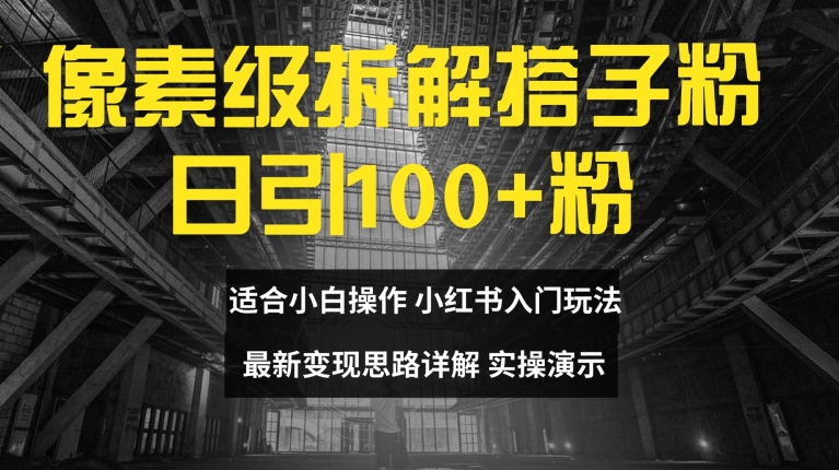 像素级拆解搭子粉，日引100+，小白看完可上手，最新变现思路详解【揭秘】-副业宇宙
