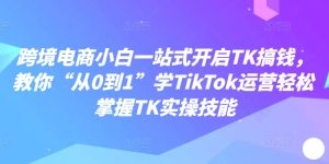 跨境电商小白一站式开启TK搞钱,教你“从0到1”学TikTok运营轻松掌握TK实操技能-副业宇宙