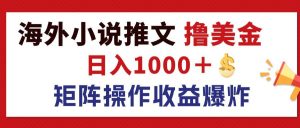 最新海外小说推文撸美金,日入1000+ 蓝海市场,矩阵放大收益爆炸-副业宇宙