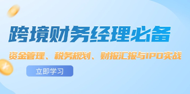 跨境 财务经理必备：资金管理、税务规划、财报汇报与IPO实战-副业宇宙